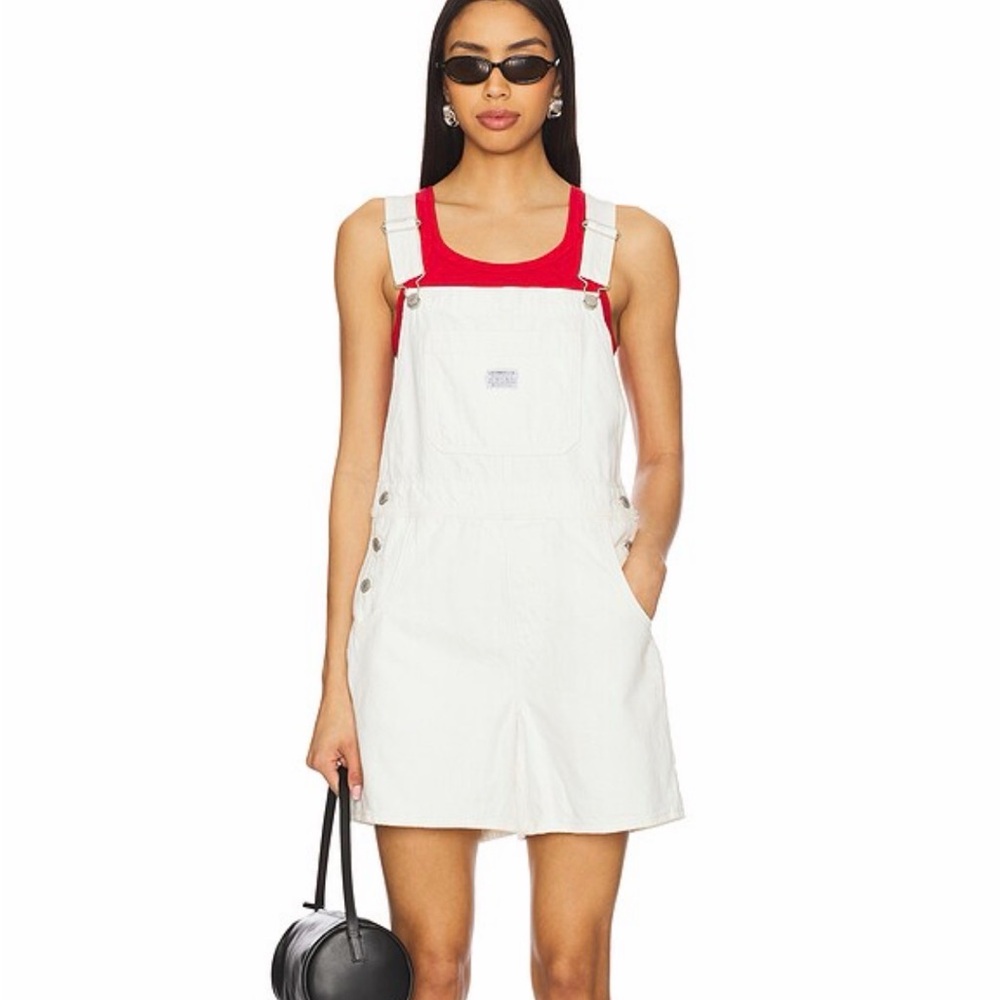 White Utility Shorts Overalls LEVI'S / LEVI’s Shortalls White